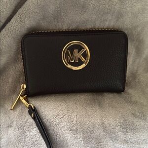 Michael Kors Black Wallet with Gold Accents